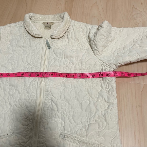 WOOLRICH WOMENS FULL ZIP FLEECE LINED QUILTED JACKET SIZE M COLOUR CREAM - Picture 8 of 16